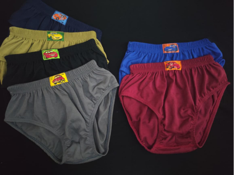 Boys Underwear Six Dark Colors Cars Labeled Piece in Dozens