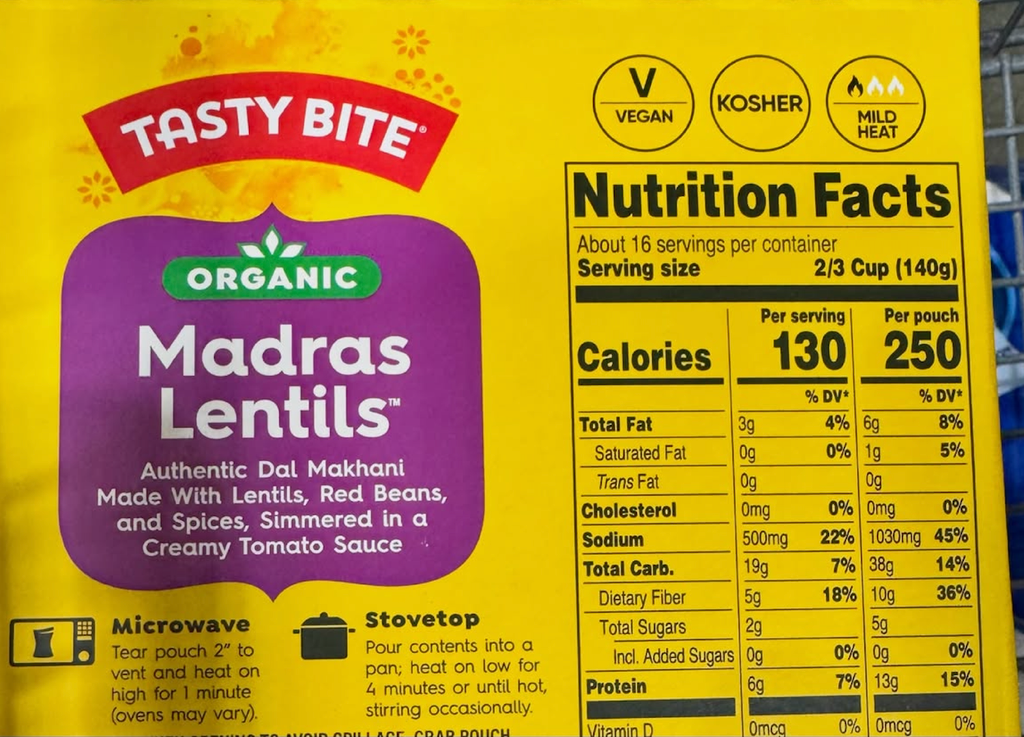 Tasty Bite Madras Lentils 285g Non-GMO & Gluten-Free Lentils, Red Beans & Spices in Tomato Sauce On Sale – product thumbnail, market insight supplier card