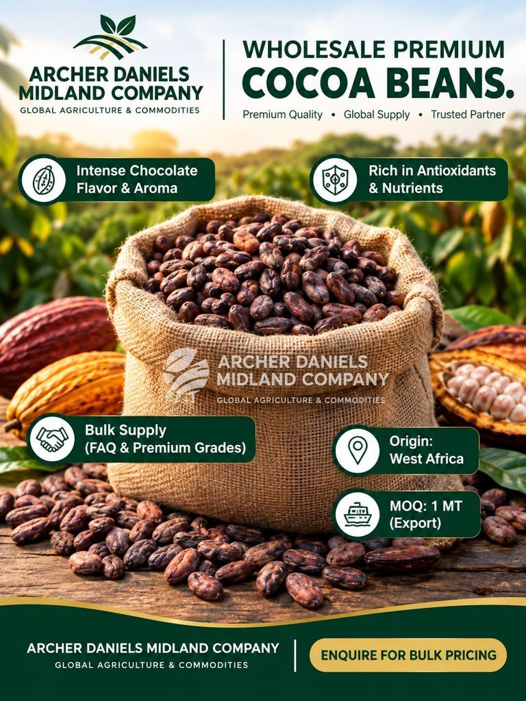 Premium Cocoa Beans – Grade 1, Fermented & Sun-Dried | Bulk Wholesale Supply – product thumbnail, market insight supplier card