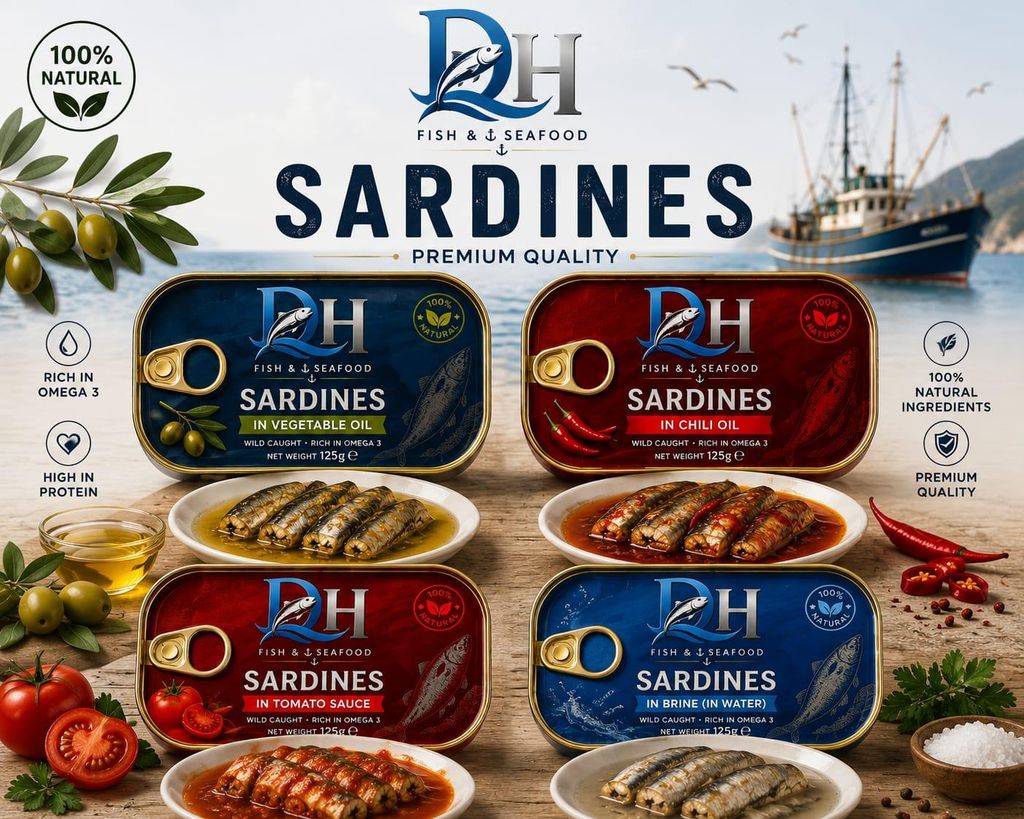 Premium  Moroccan  Quality  Canned Sardines 125g – Vegetable Oil, Chili Oil, Tomato Sauce & Brine – product thumbnail, market insight supplier card