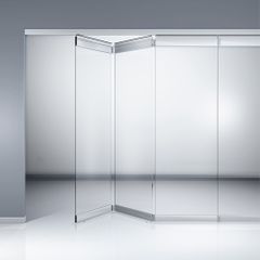 Folding Variant Sliding Glass Partition Weight 70 kg Width 1000 mm Material Glass Height 3000 mm Variant Folding Product type Sliding - Image 1