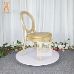 Gold PP Frame Clear Back Resin Rental Hotel Wedding Stackable Party Chair - Image 6
