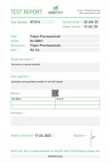 RU58841 COA certificate from Wuhan Comings Biotechnology Co., Ltd.