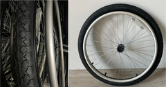 24" Rough terrain wheelchair wheel Color Black Width 1.75 Inch Diameter 24 Inch Feature Reflector Terrain Suitability Rough - Image 1