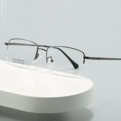 Original Design Square Eye Glasses Male Transparent Acetate Titanium Spectacle Frames - Image 1