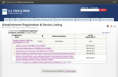 FDA certificate from Handan Wuxin Medical Devices Co., Ltd.