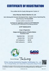 IATF certificate from Anhui Wannan Electric Machine Co., Ltd.