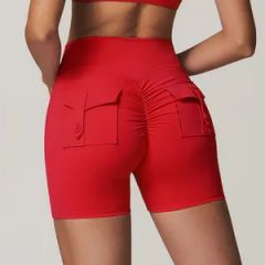 Wholesale Custom Logo Women Sports Shorts Quick-Dry Pocket Fitness Yoga Pants - Image 4