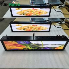 Factory Direct 24 Inch Full HD High Brightness Remote Control Smart Touch Screen Doubled Sided Stretch Bar Hanging LCD Advertising Digital Display Signage - Image 1