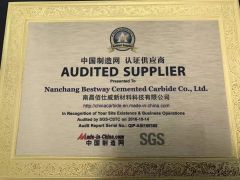 Company Certificate certificate from Nanchang Bestway Cemented Carbide Co., Ltd.