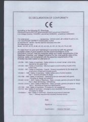 CE certificate certificate from Chongqing Bishan Jiecheng Plastic Co., Ltd.