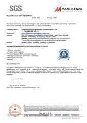 SGS REPORT certificate from Guangzhou Qisheng Garment Accessories Co., Ltd.