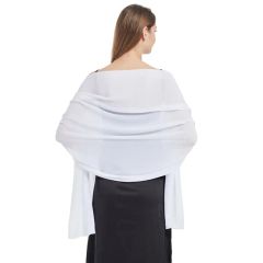 Exquisite Fine Custom Laides White Chiffon Shawl Wraps for Outfits - Image 2