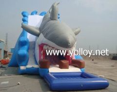 Big Shark Attack Inflatable Slides with Pool - Image 3