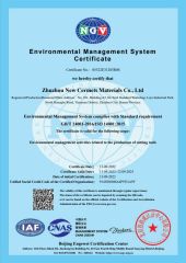 Environmental Management System certificate certificate of Zhuzhou New Cermets Material Co., Ltd. – certificate photo, supplier certificates section