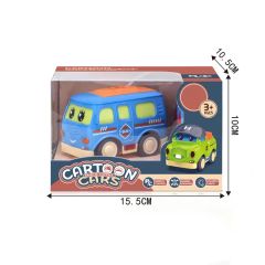 Children Toy Vehicles Remote Control Cartoon Bus Car with Light - Image 3