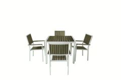 Outdoor Furniture Aluminum Frame Dining Set 4 PCS - Image 4