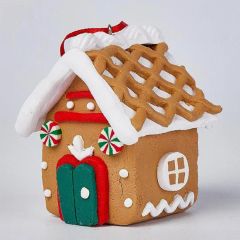 Wholesale Price OEM Manufacturer Personalized Navidad Xmas Hanging Ornaments Gifts Crafts Custom Clay Gingerbread Small House Christmas Tree Decorations Factory - Image 3