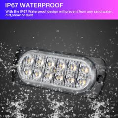 Double Row 12 LED Amber Emergency Lights - Front Grille Quick-Install - Rapid Flash, Magnetic Fit for Vans - Image 5