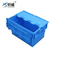 Logistics Packaging Moving Nestable Plastic Attached Lid Totes Box - Image 4