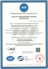 Quality Management System Certification certificate from Shenzhen Homwing Technology Co., Ltd.