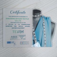 Algeria certificate of Shaoxing Velena Textile Co., Ltd. – certificate photo, supplier certificates section