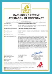 MACHINERY DIRECTIVE ATTESTATION OF CONFORMITY certificate from GUANGDONG FINECO NEW ENERGY CO., LTD.