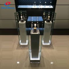 LED Light Smart Watch Display Counter Cabinet Leather Watch Display Luxury Watch Display Wrist Watch Display Stand Jewelry Glass Showcase - Image 3