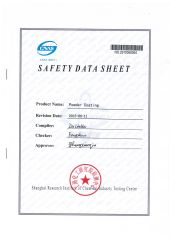 MSDS certificate from Taizhou City Florid Powder Coating Co., Ltd.