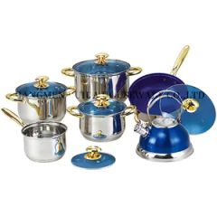 Hot Sale Kitchen Utensils Kitchenware Cooking Pot Gold Handle Stainless Steel Cookware Set - Image 6