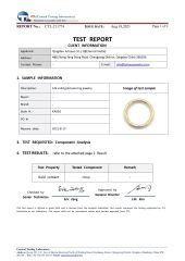 14K Solid Gold Test Report certificate from Qingdao Jurenxinyuan International Trade Co., Ltd.