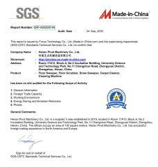 SGS certificate certificate from Henan Pivot Machinery Co., Ltd.