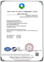 9001 certificate from CNS Machinery (Xuzhou) Co., Ltd.