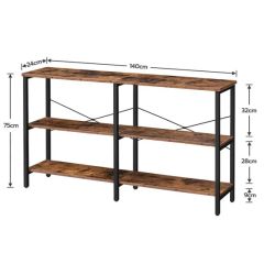 Hoobro Foyer Console Table Sofa Table 3-Tier Storage Open Shelves for Entryway - Image 2