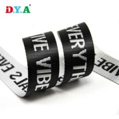 Custom Black White 35mm Jacquard Nylon Webbing for Backpack Accessories - Suzhou D. Y. Apparels Accessory Co., Ltd.