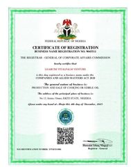 Leahcim Vitalpalm Venture certificate of Leahcim Vitalpalm Venture – certificate photo, supplier certificates section