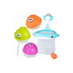 Summer Bathroom 4 Water Spray Balls Shower Water Spray Water Play Set Fishing Net Bath Toy - Image 3