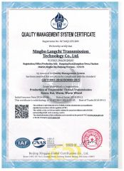 ISO9001 certificate from Ningbo Langchi Transmission Technology Co., Ltd.