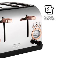 Automatic Fast Heating Wide Slots Bread Toaster with Removable Crumb Tray Toasters Cooking Appliances 4 Slice Toaster - Image 4