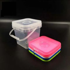 Pink Plastic Ice Bucket High Airtight Reusable Customizable Colors 5 Gallon Plastic Square Pail - Image 4