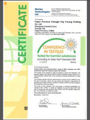 Oeko-Tex 100 certificate from Dongguan Joy Sports Co., Ltd.