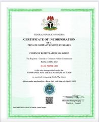 CAC  certificate from EATA prime limited
