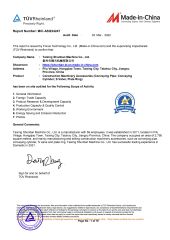 TUV certificate from Jiangsu Hengshunda Hydraulic Technology Co., Ltd.