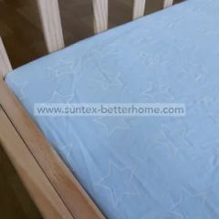 Custom 100% Cotton Muslin Baby Waterproof Fitted Crib Sheet Style Plain Technics Woven Pattern Printed Age Group Babies Design Stars Print - Image 2