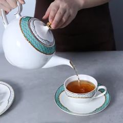 Luxury Gift Set Bone China Porcelain Cup Pot Set Age Adult Style Simple Origin China Fancy Colored HS Code 6912001000 Model NO. RYB0002335 - Image 1