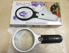 2.5X LED Racket Handheld Reading Magnifying Glass G.W. 22kg Trademark HB Qty/CTN 100PCS LED 2LED Light Shape Circular Origin Zhejiang - Image 3
