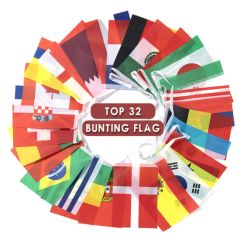 Custom Qatar Polyester National Bunting String Flags for Club Decoration - Image 1