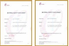 MATERIAL SAFETY DATA SHEE certificate of Dongxin Melamine (Xiamen) Chemical Co., Ltd. – certificate photo, supplier certificates section