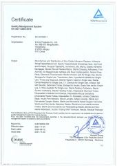 ISO1 certificate from M & G Products Co., Ltd.