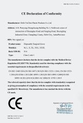 CE Declaration of Conformity certificate from Hefei YuChen Plastic Products Co., Ltd.